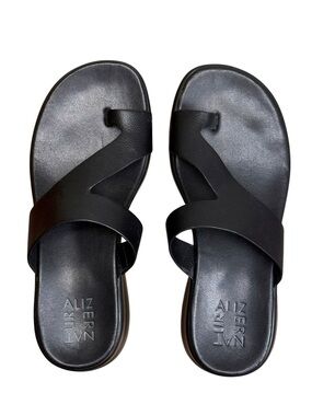 Naturalizer Size 6.5 Cailan Platform Faux Leather Slide Sandals Black